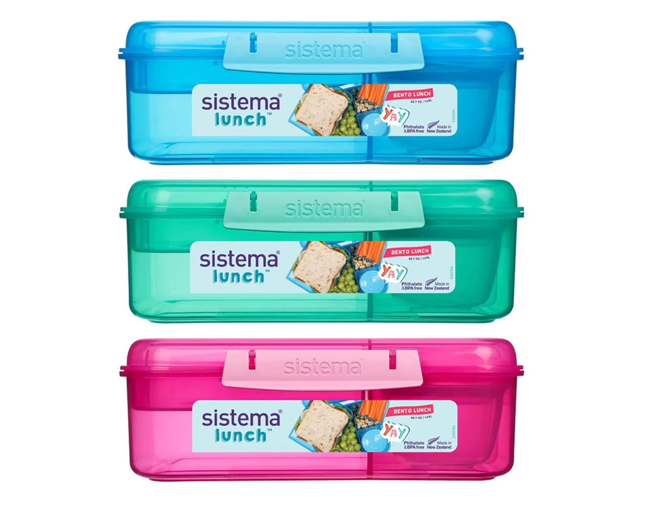 Sistema Lunch 3 komorová krabička s 2 tácky a kelímkem 1,65 l mix