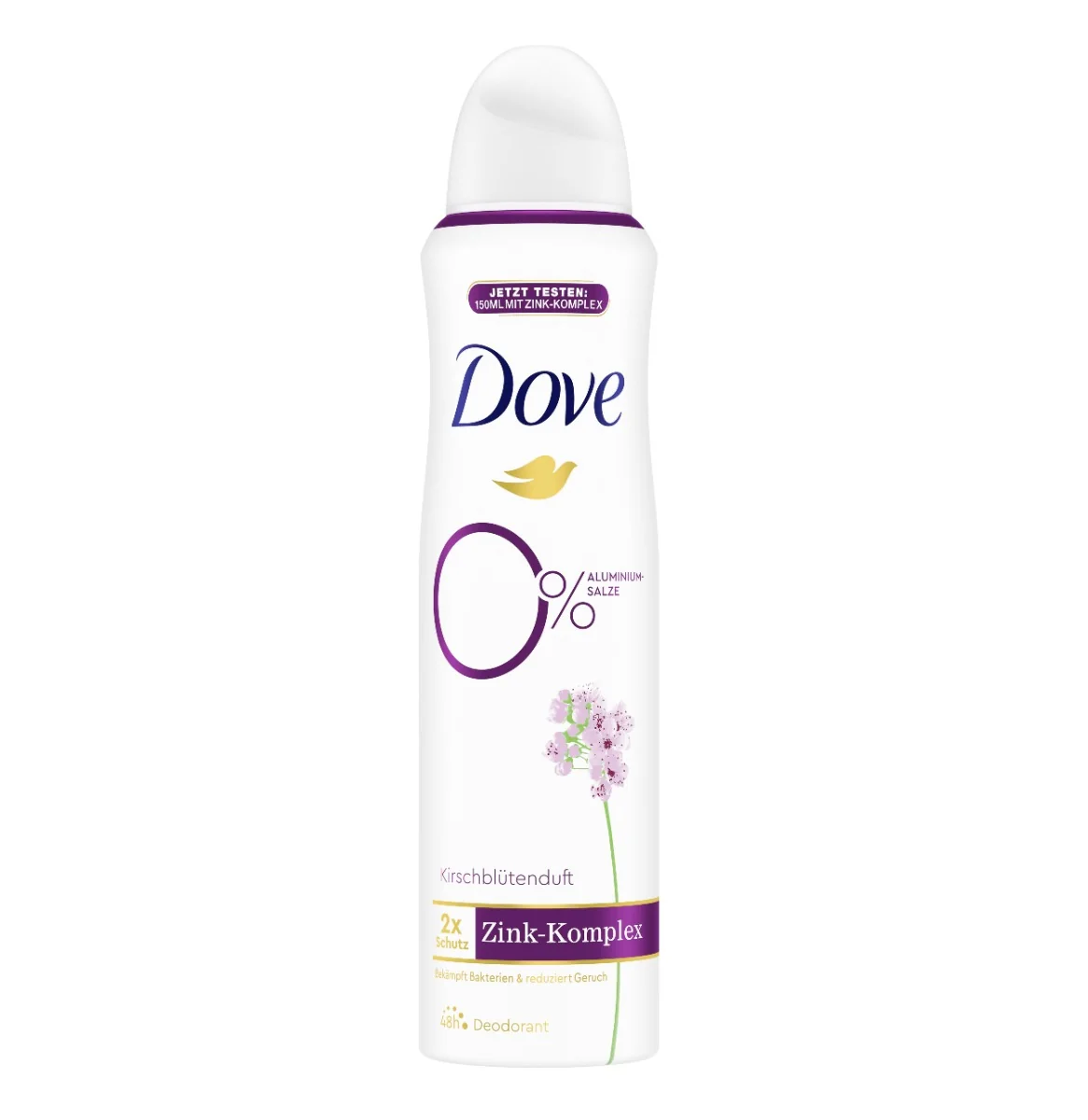 Dove 0% Alu Květ třešně deodorant ve spreji 150 ml