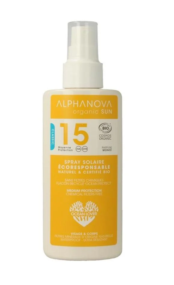 Alphanova SUN BIO Opalovací krém ve spreji SPF15 125 g