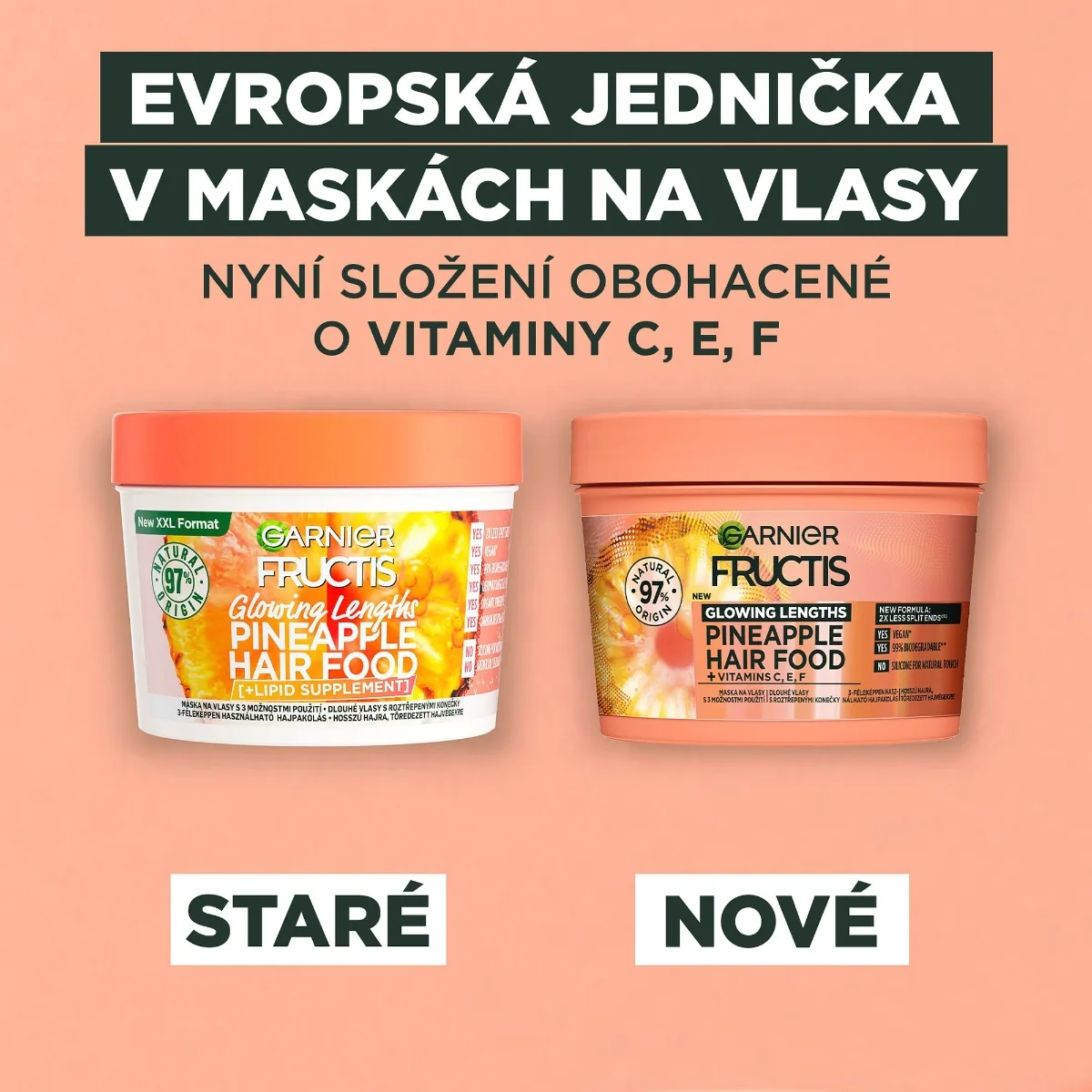 Garnier Fructis Hair Food Pineapple maska pro dlouhé vlasy 400 ml