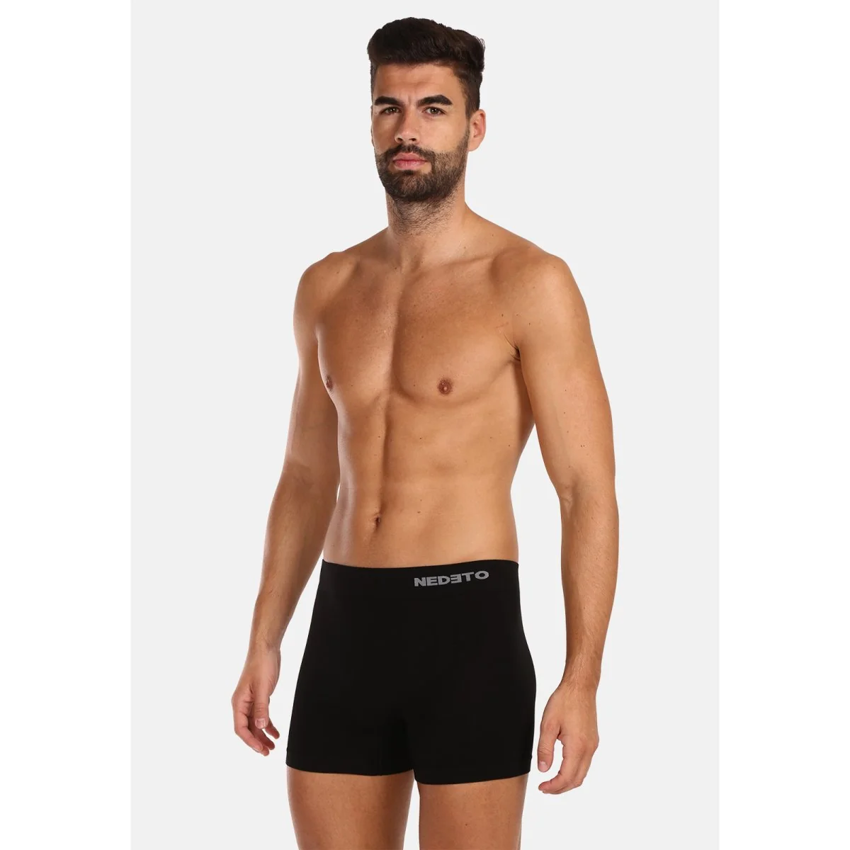 Nedeto 5PACK pánské boxerky bezešvé bambusové černé (5NDTB001S) XL 