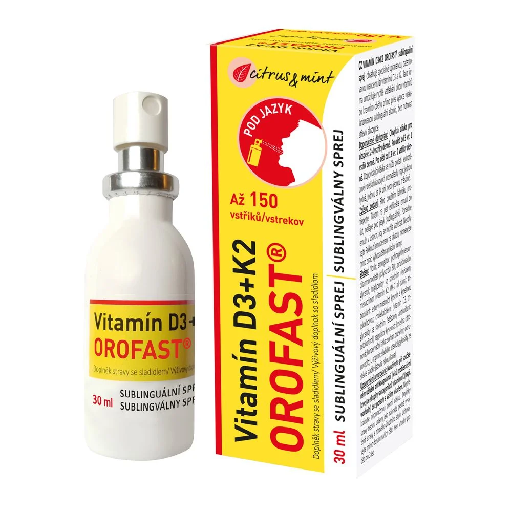 OROFAST Vitamín D3 + K2 sublinguální sprej 30 ml