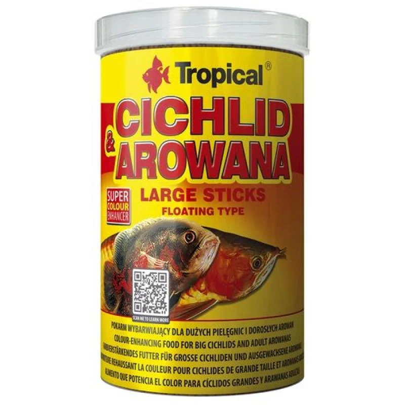 Tropical Cichlid&Arowana Large Sticks 1000ml/300g krmivo ve formě tyčinek pro velké ci 