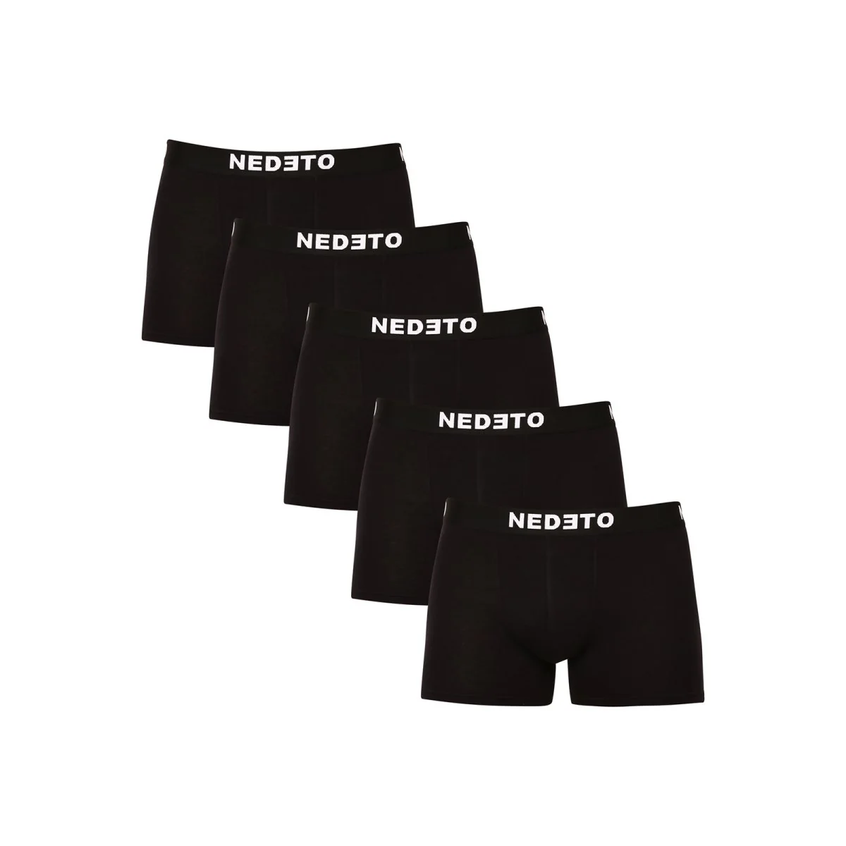 Nedeto 5PACK pánské boxerky černé (5NDTB001-brand) XL