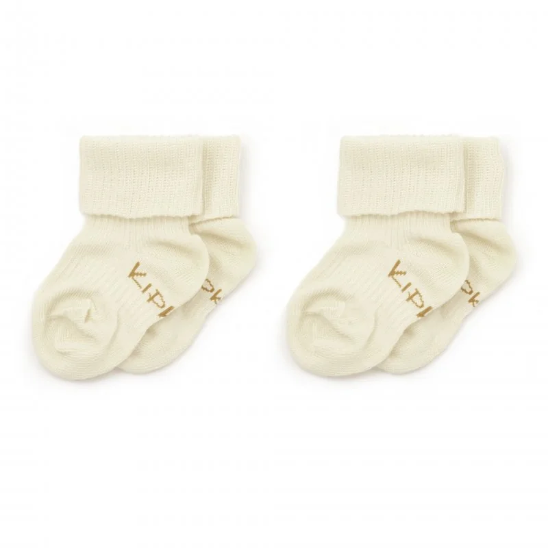 KipKep dětské ponožky Stay-on-Socks 0-6m 2páry Off White