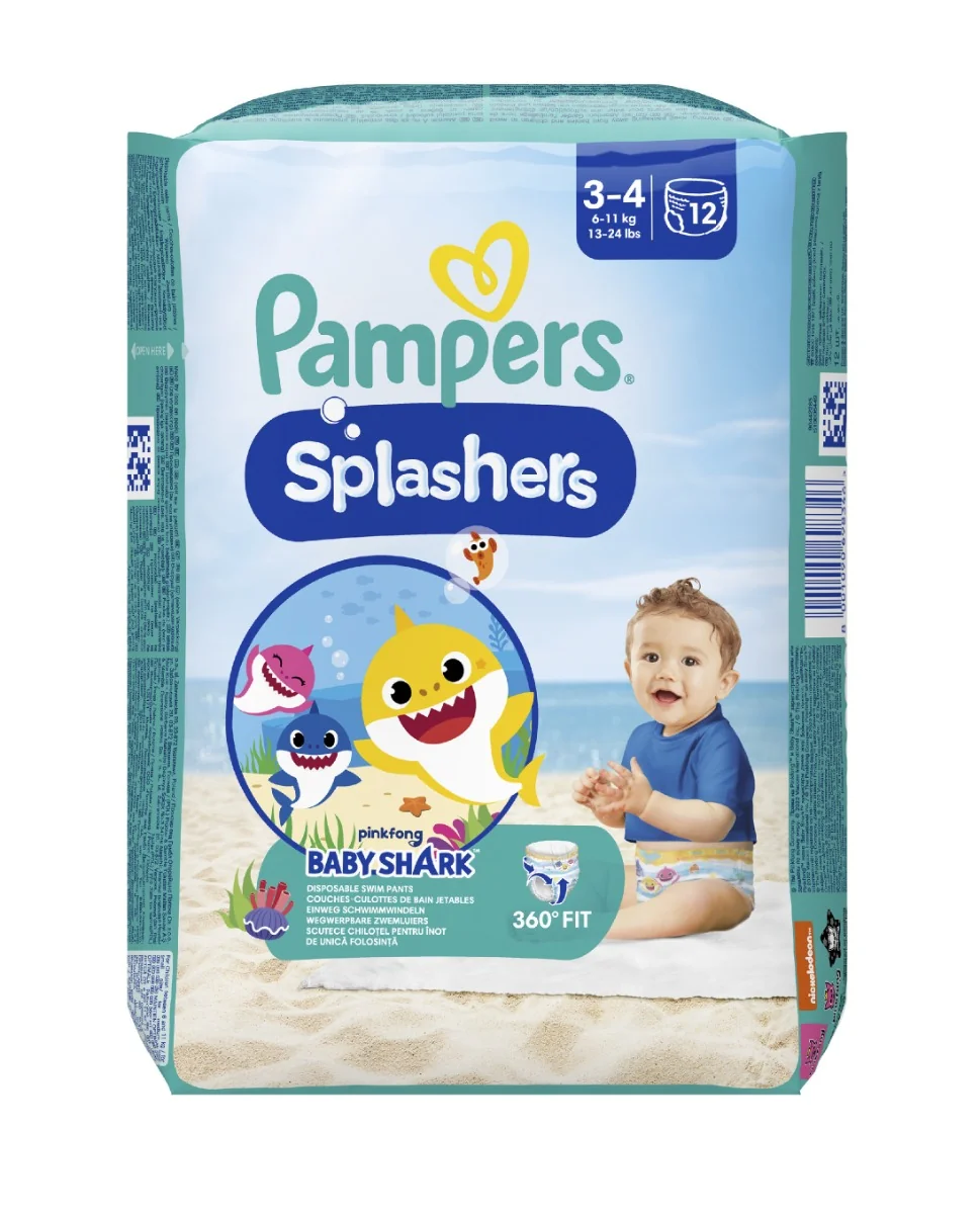 Pampers Splashers vel. 3–4 6–11 kg plenkové kalhotky 12 ks