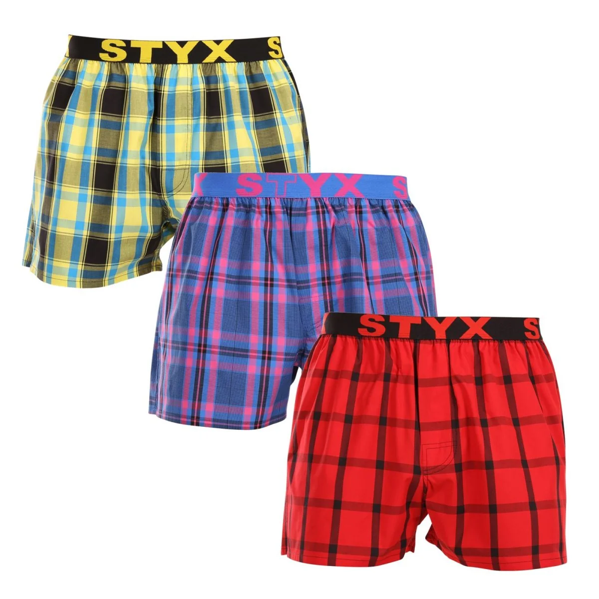 Styx 3PACK pánské trenky sportovní guma vícebarevné (3B103133) XL 