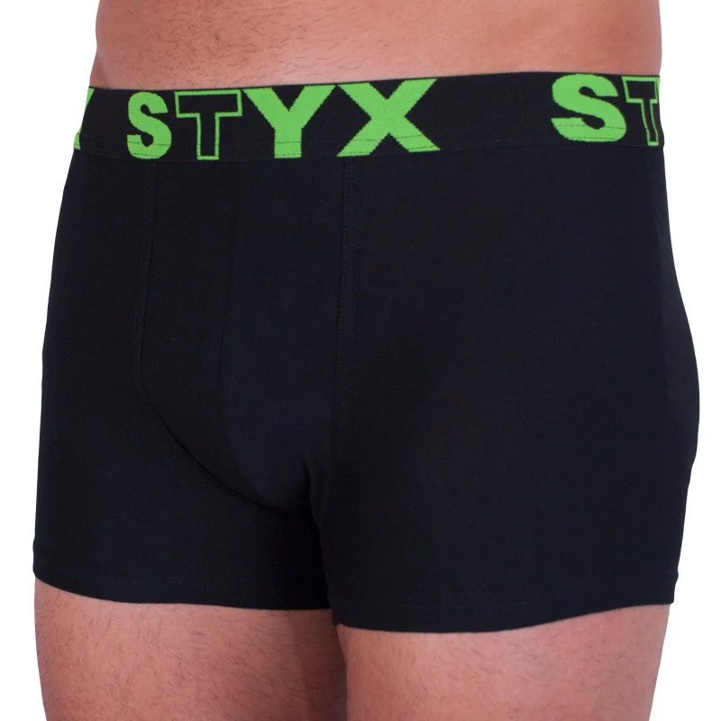 Styx Pánské boxerky sportovní guma nadrozměr černé (R962) 4XL 