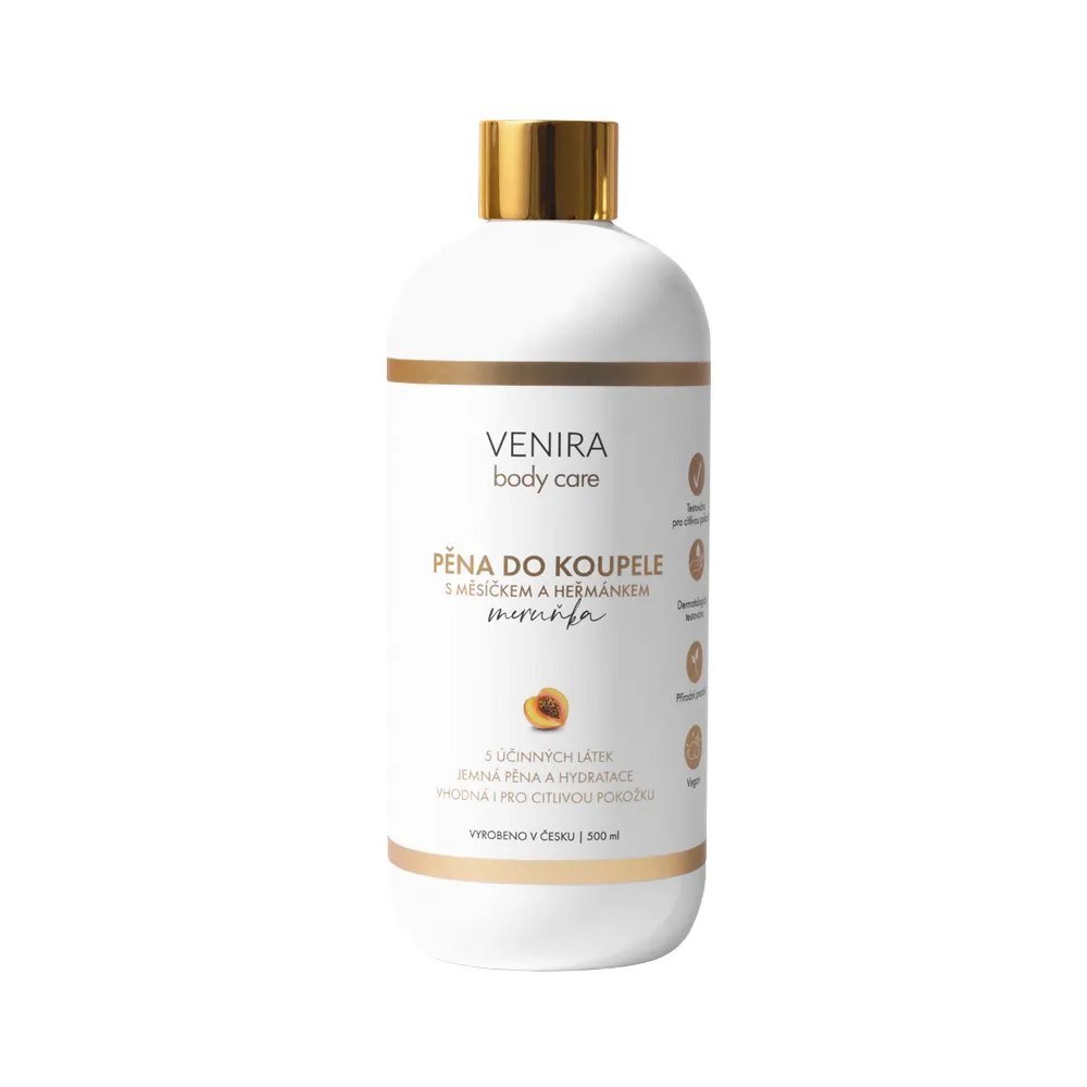 Venira Body Care Pěna do koupele s měsíčkem a heřmánkem Meruňka 500 ml