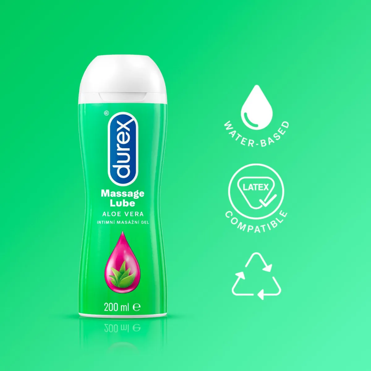 Durex Intimní masážní gel 2v1 s Aloe Vera 200 ml