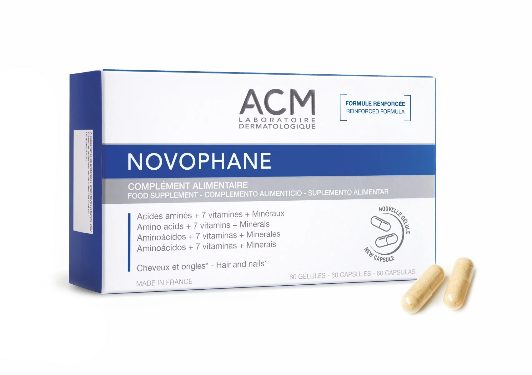 ACM NOVOPHANE Vitamíny a minerály pro podporu kvality vlasů a nehtů 60 kapslí