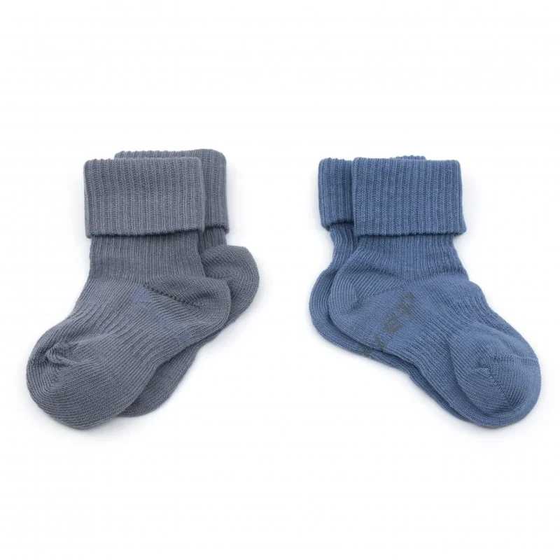 KipKep dětské ponožky Stay-on-Socks 0-6m 2páry Denim Blue 