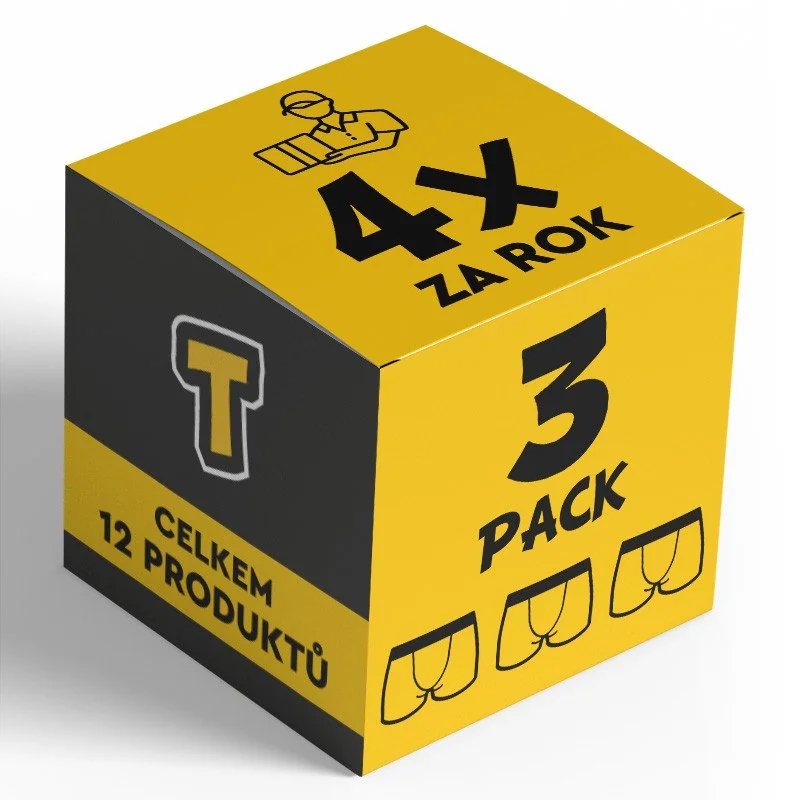 Nedeto 4x 3PACK pánské boxerky sportovní guma - čtvrtletní roční předplatné XXL 