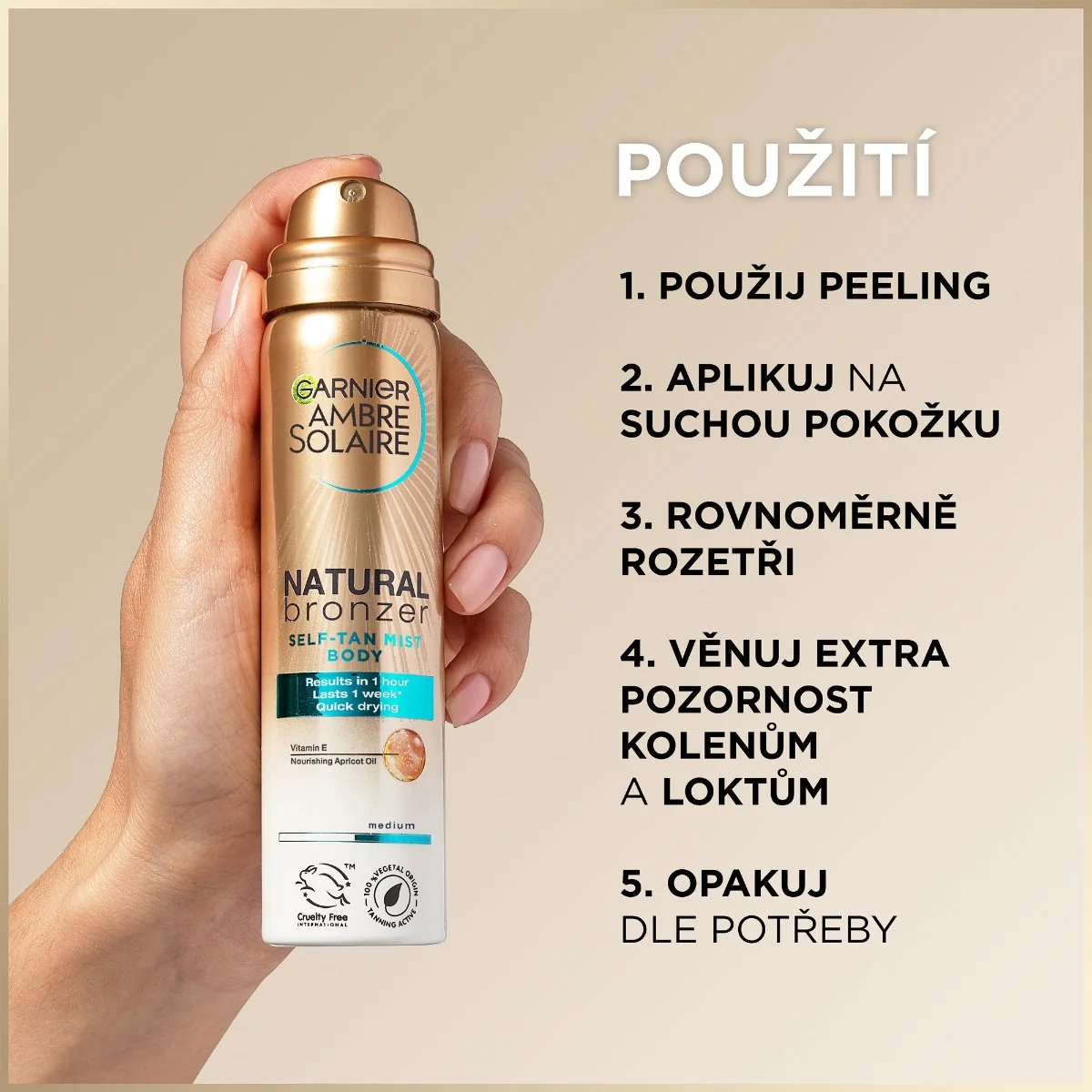 Garnier Ambre Solaire Natural Bronzer samoopalovací tělová mlha 150 ml