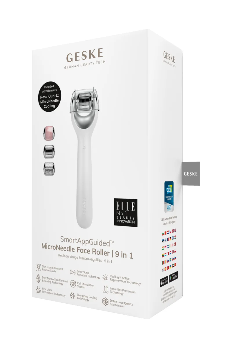 GESKE MicroNeedle Face Roller 9in1 masážní váleček s mikrojehličkami white