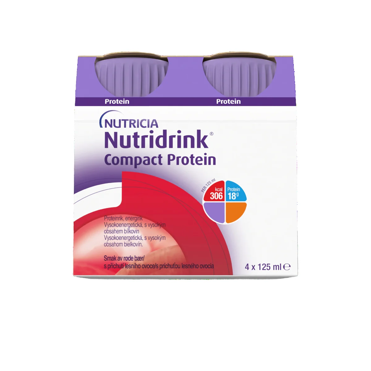 Nutridrink Compact Protein s příchutí lesního ovoce 4x125 ml