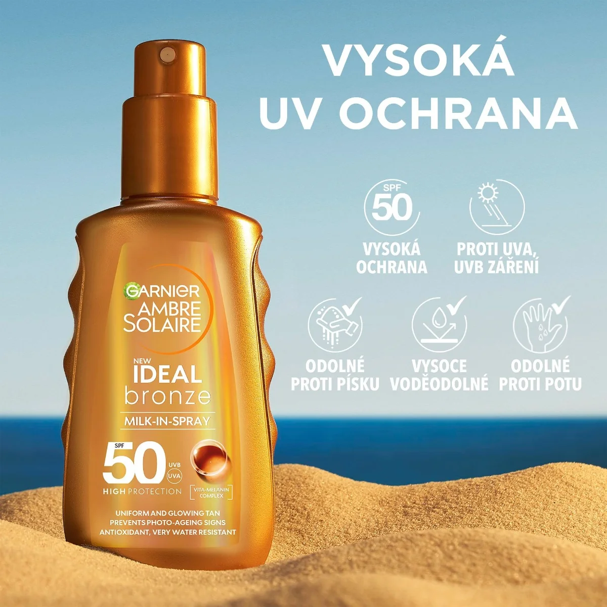 Garnier Ambre Solaire Ideal Bronze SPF50 opalovací mléko 150 ml