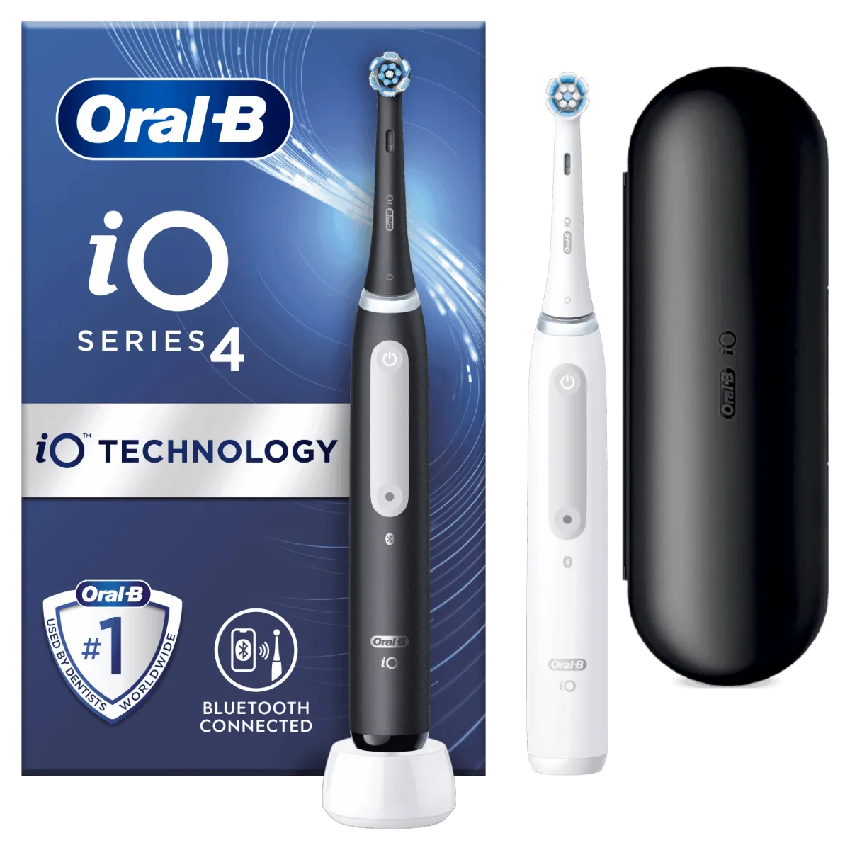 Oral-B iO Series 4 Matt 2 Pack kartáček Black+Quite Duo elektrický zubní White