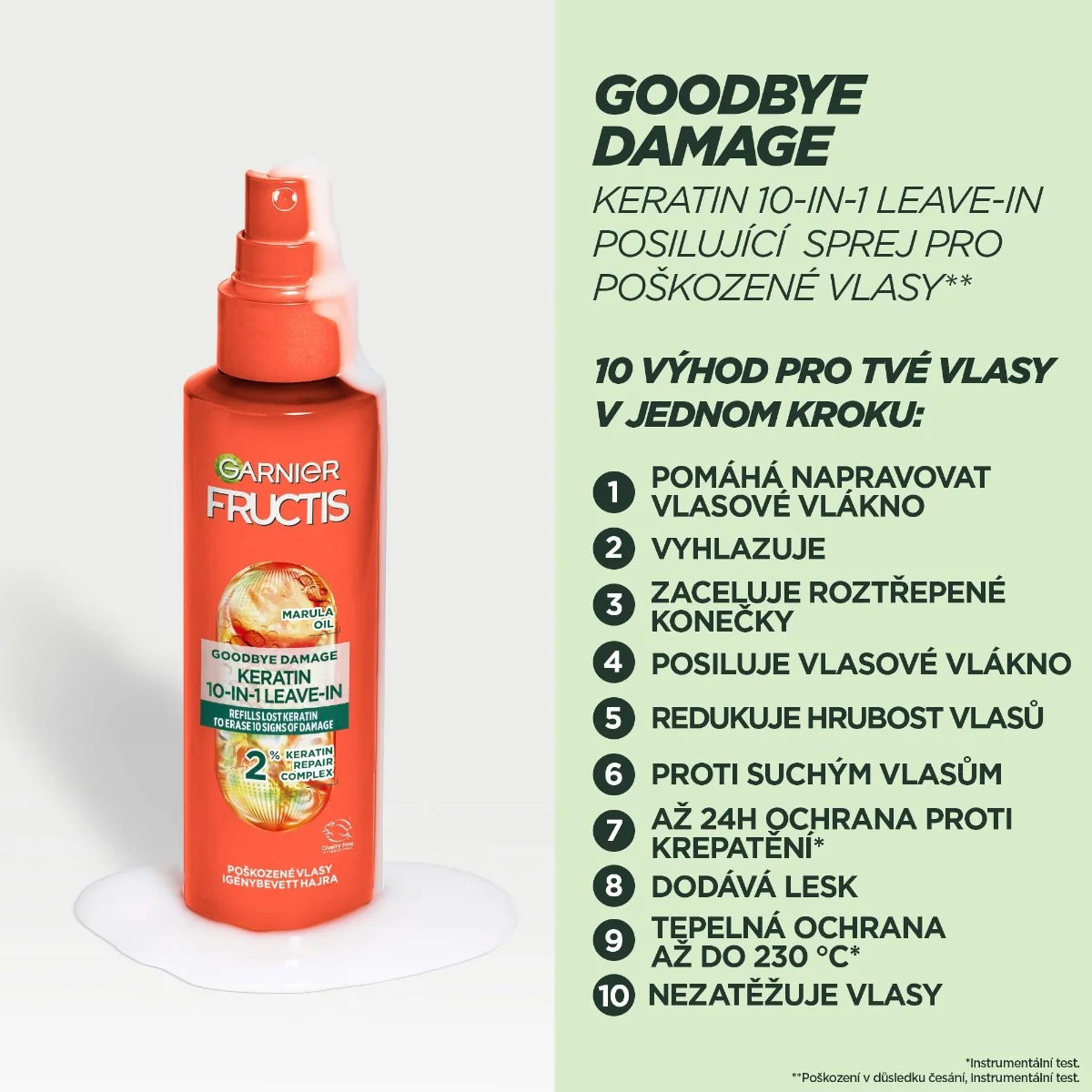 Garnier Fructis Goodbye Damage 10v1 bezoplachový sprej s keratinem 150 ml