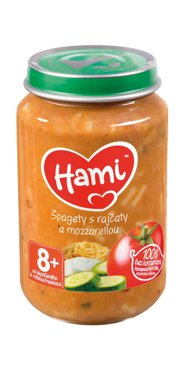 Hami Špagety s rajčaty a mozzarelou 8m+ 200 g