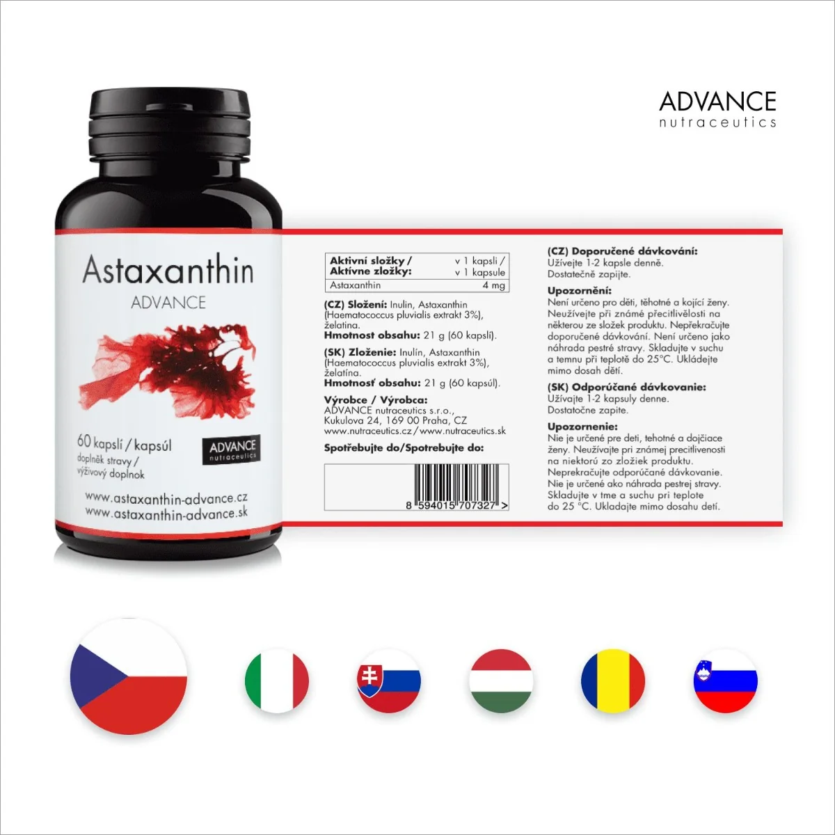 Advance Astaxanthin 60 kapslí