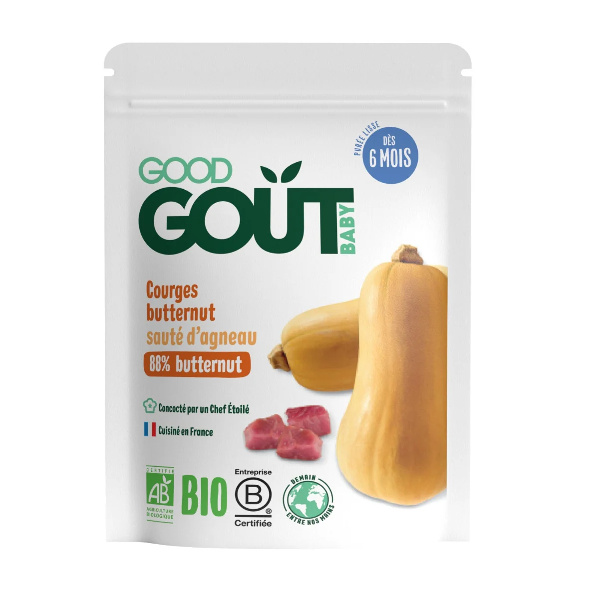 Good Gout BIO Máslová dýně s jehněčím masem 6m+ 190 g