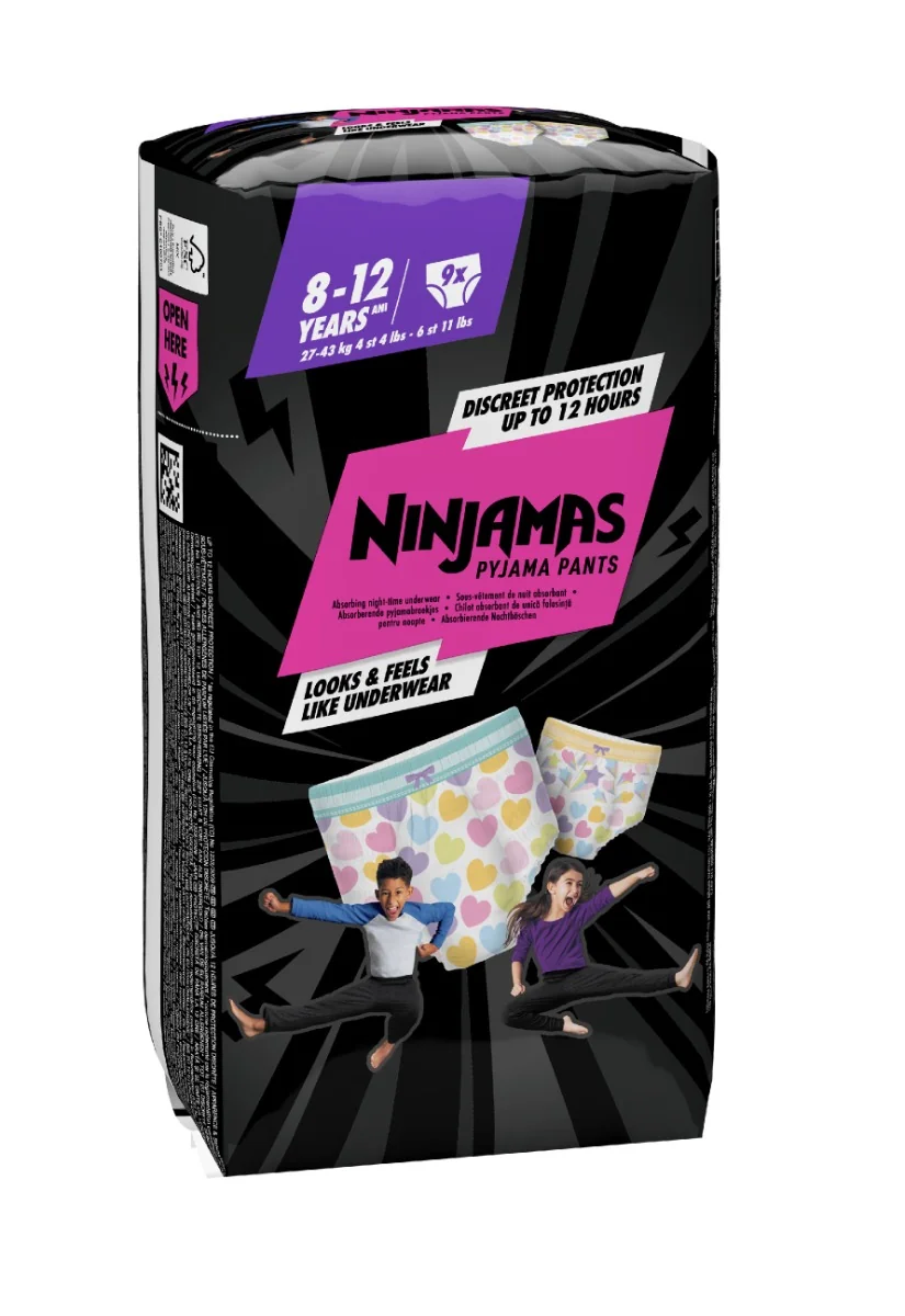 Ninjamas Pyjama Pants srdíčka 8–12 let 27–43 kg pyžamové kalhotky 9 ks