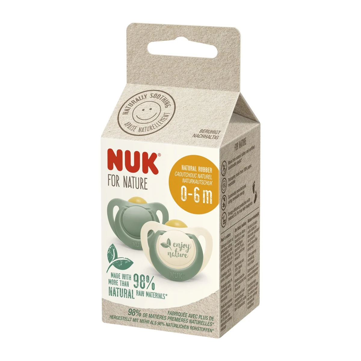 NUK For Nature Dudlík latexový 0-6m 2 ks