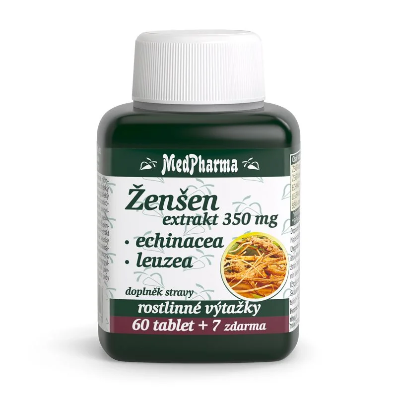 MedPharma Žen-šen 350 mg + Echinacea + Leuzea 67 tablet