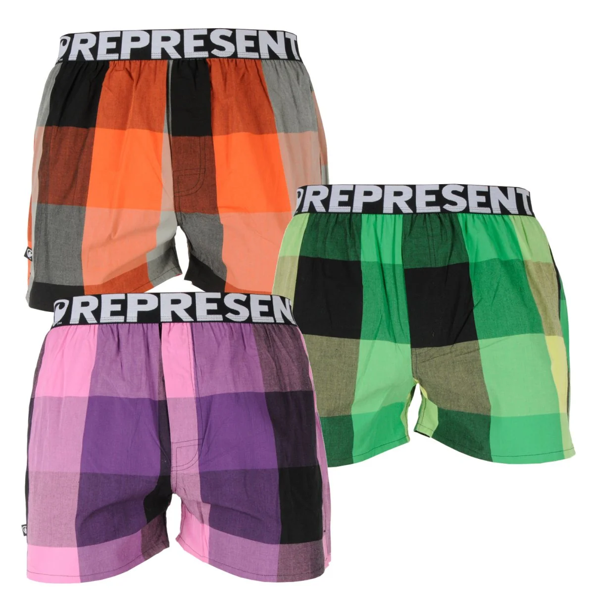 Represent 3PACK pánské trenky Mikebox (R1M-BOX-02515357) XXL