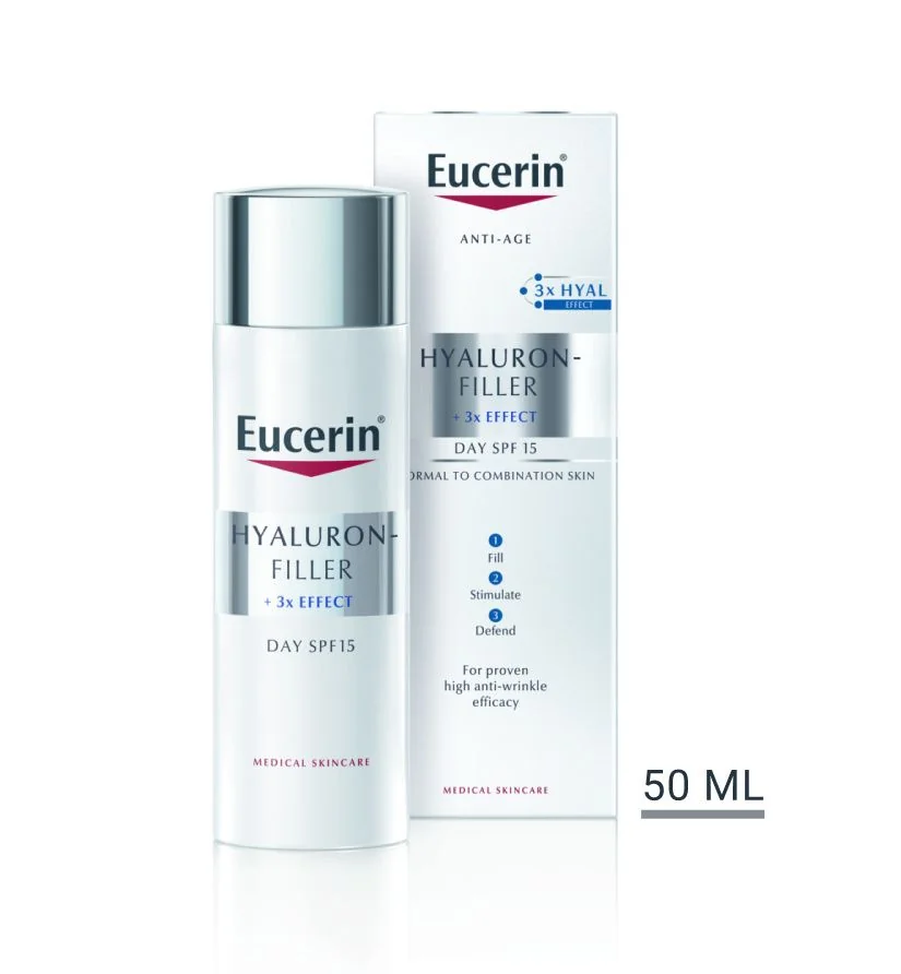 Eucerin Hyaluron-Filler + 3x Effect denní krém pro normální a smíšenou pleť 50 ml