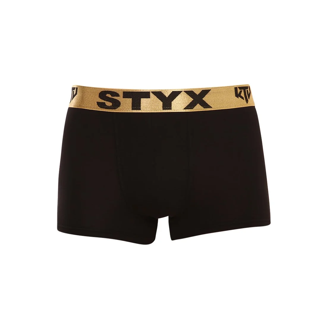 Styx Pánské boxerky / KTV sportovní guma černé - zlatá guma (GTZ960) XL