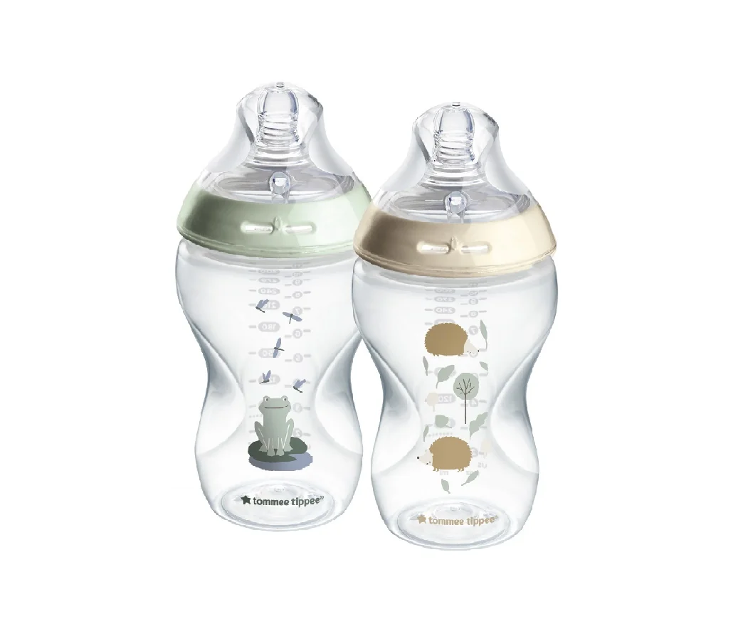 Tommee Tippee Natural Start Samosterilizační kojenecká lahev s Anti-colic savičkou Střední průtok 3m+ 340 ml 2 ks ježek