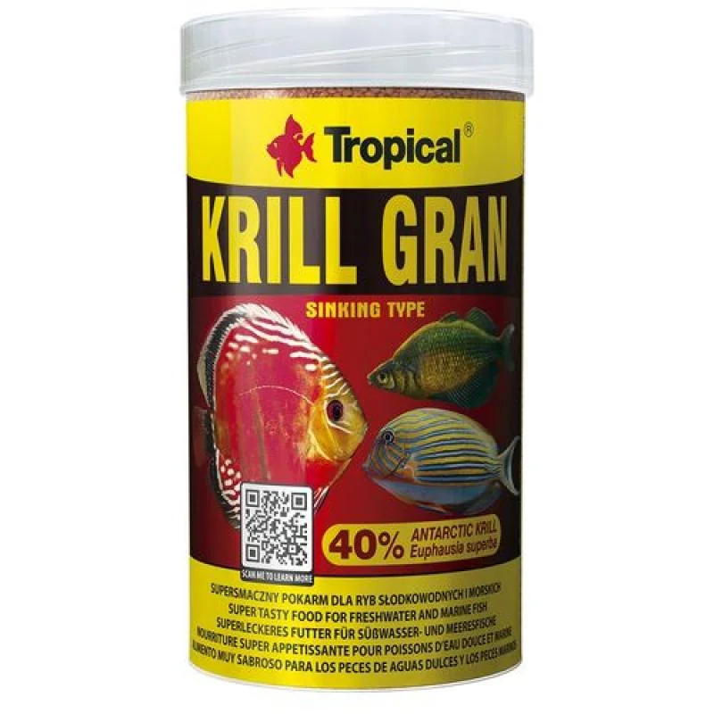 Tropical Krill Gran 250ml/135g mnohosložkové vybarvující krmivo ve formě potápějí 