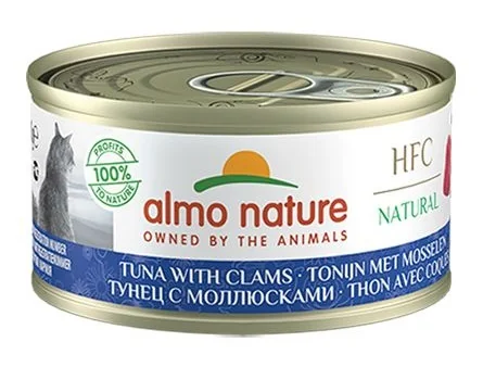 Almo Nature HFC Natural Tuňák a mušle doplňkové krmivo pro kočky 70 g