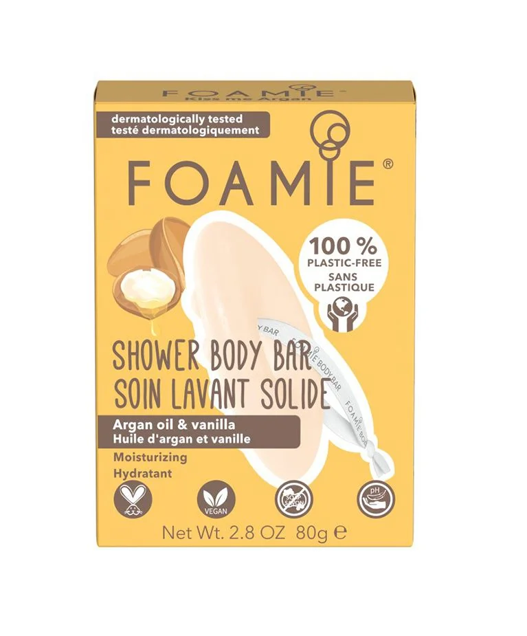 Foamie Shower Body Bar Kiss me Argan tuhá sprchová péče 80 g