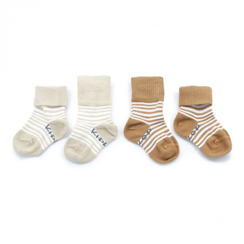 KipKep dětské ponožky Stay-on-Socks 0-6m 2páry Camel & Sand 