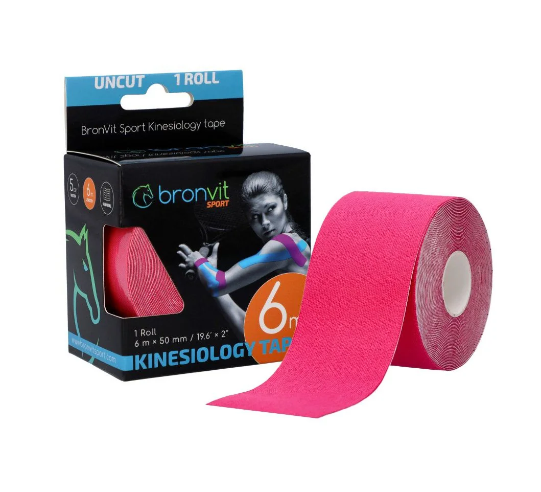 BronVit Sport Kinesio Tape classic 5 cm x 6 m tejpovací páska růžová