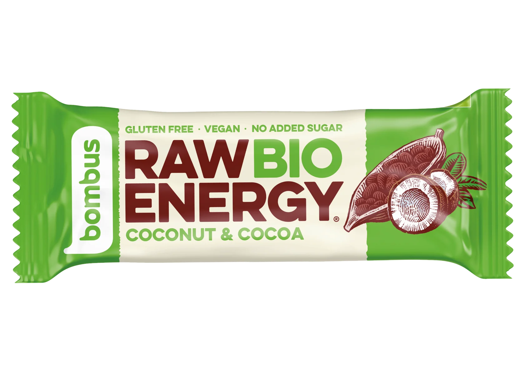 Bombus Raw Energy Tyčinka Cocoa + coconut 50 g