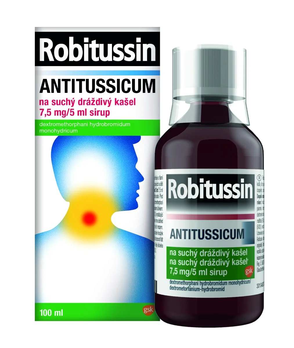 Robitussin ANTITUSSICUM na suchý dráždivý kašel 7,5 mg/5 ml sirup 100 ml