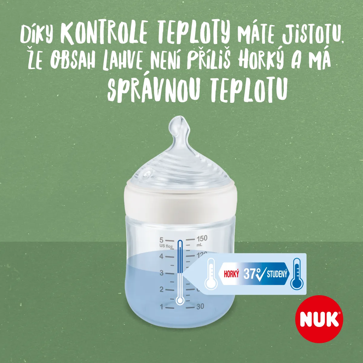 NUK For Nature láhev s kontrolou teploty 150 ml