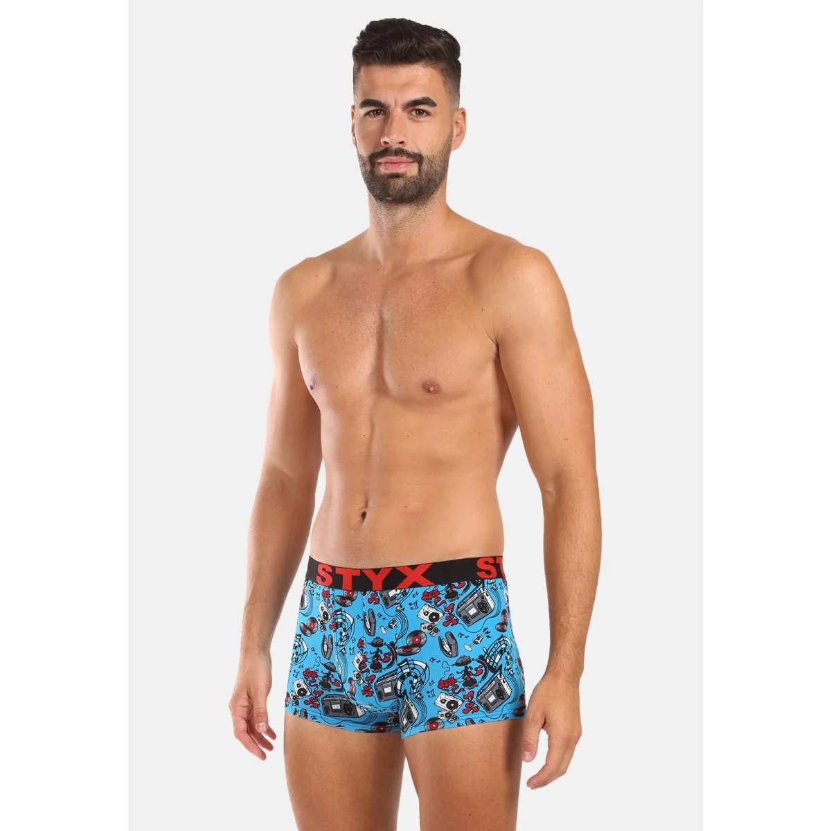 Styx Pánské boxerky art sportovní guma hudba (G1558) XL 