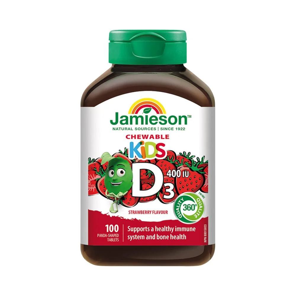 Jamieson Vitamín D3 Kids jahoda 100 cucacích tablet