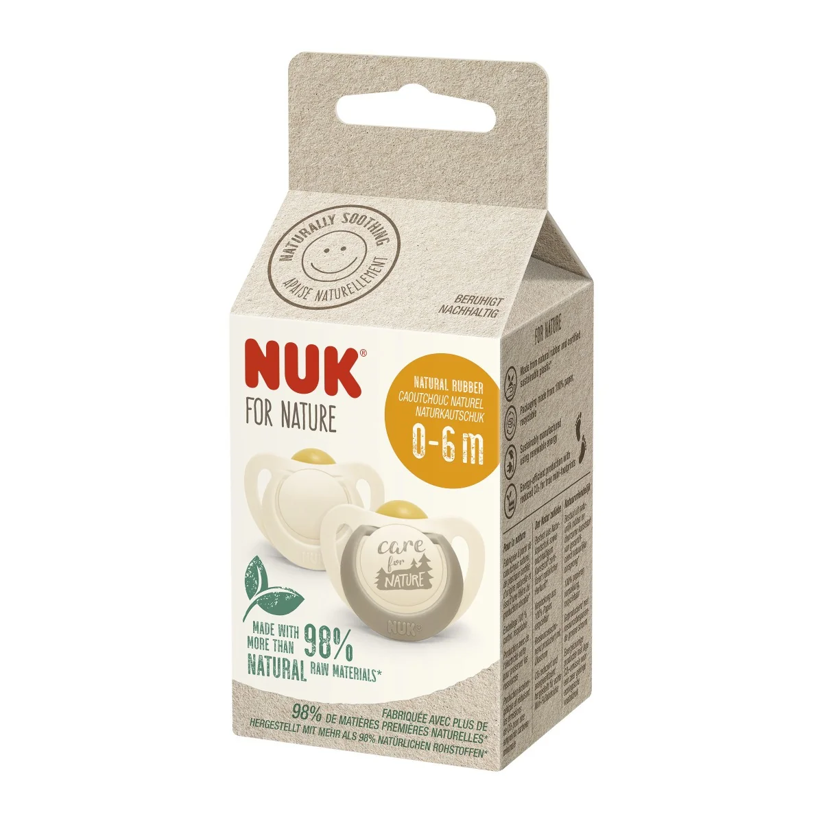 NUK For Nature Dudlík latexový 0-6m 2 ks