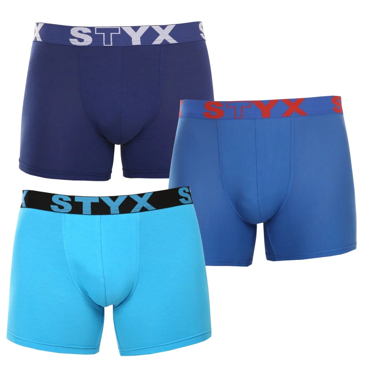 Styx 3PACK pánské boxerky long sportovní guma vícebarevné (3U96789) L 