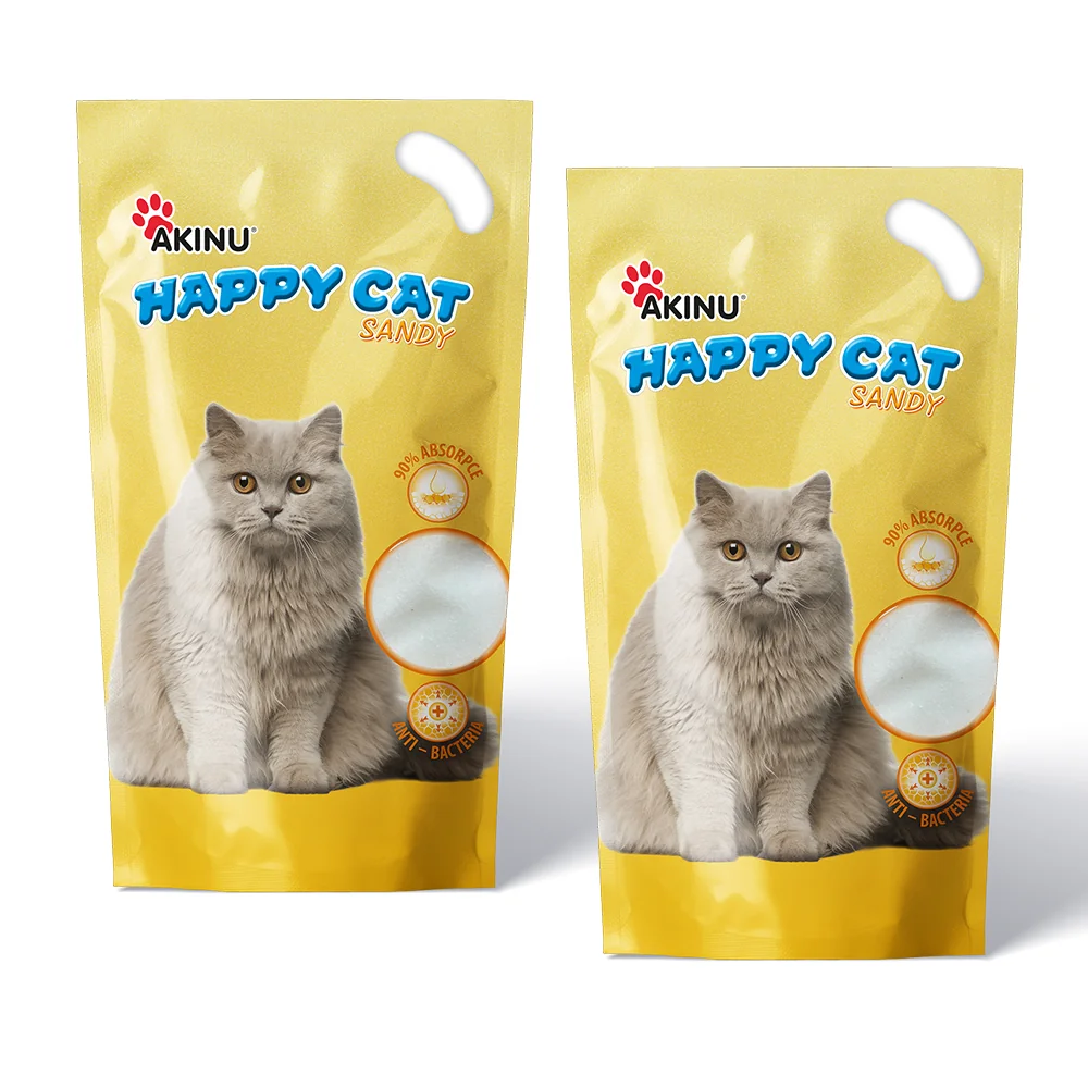 Akinu HAPPY CAT Sandy Silika gel (jemný - 0,5 - 2 mm) stelivo pro kočky 2 x 7,2 l