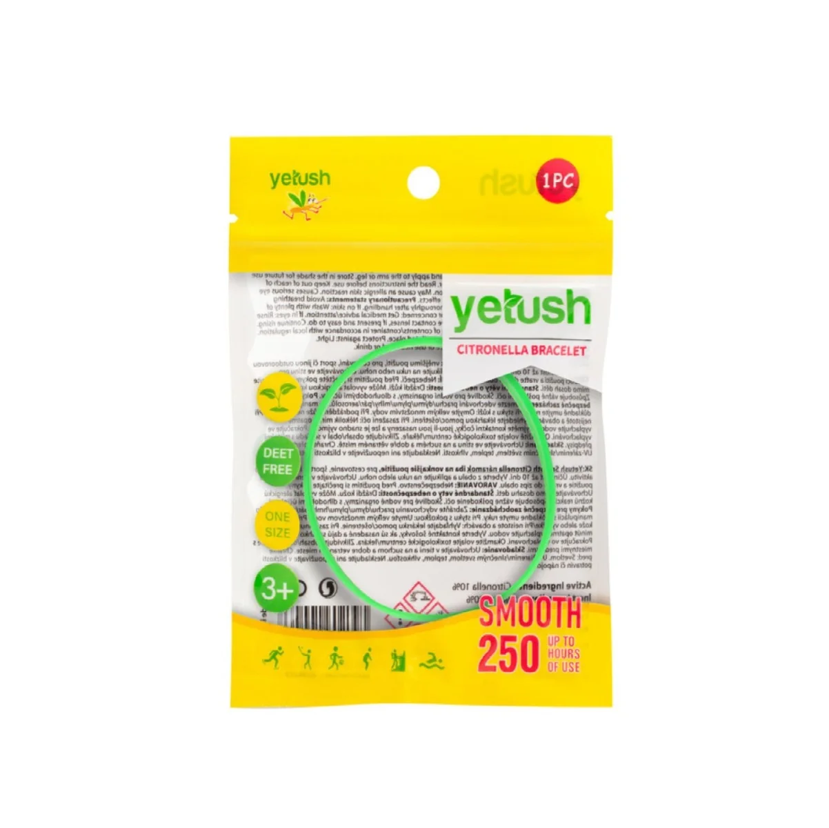 Yetush Smooth Citronella náramek s citronelou 1 ks zelený