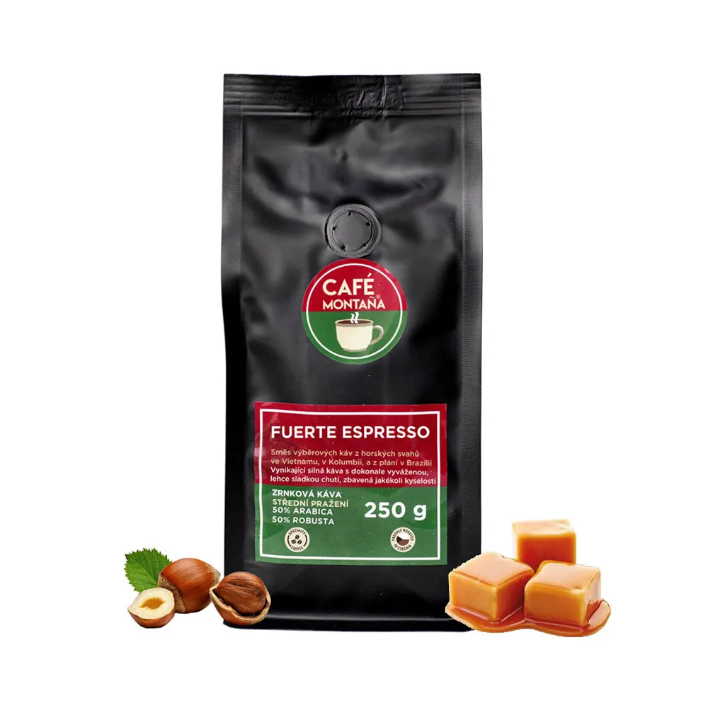 Café Montana Fuerte Espresso zrnková káva 250 g