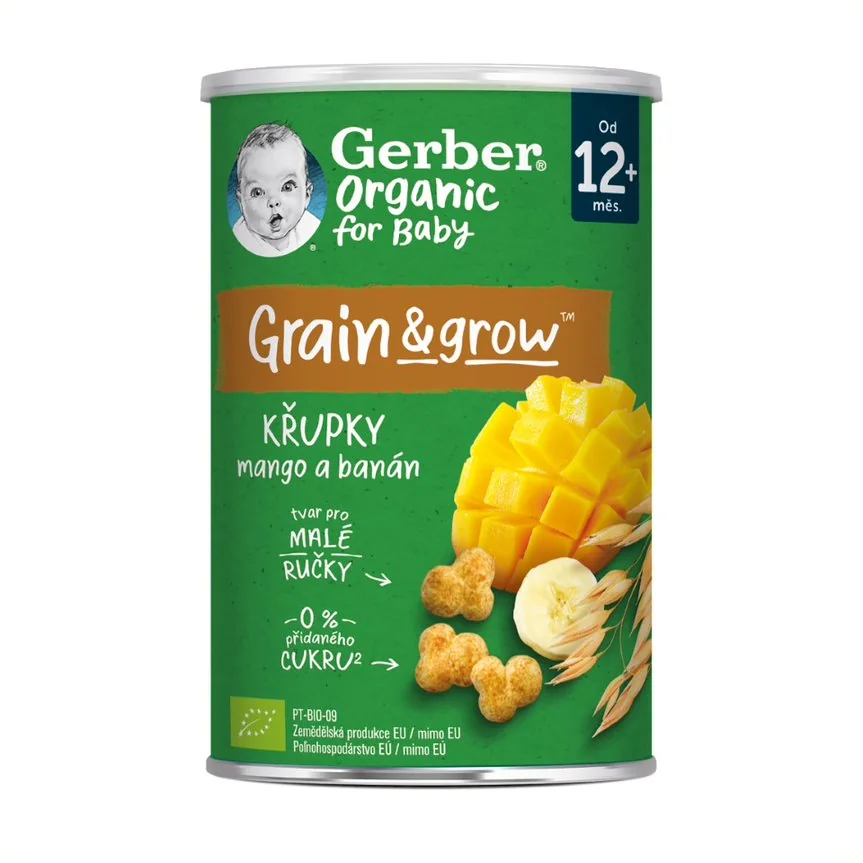 Gerber Organic Křupky s mangem a banánem BIO 12m+ 35 g