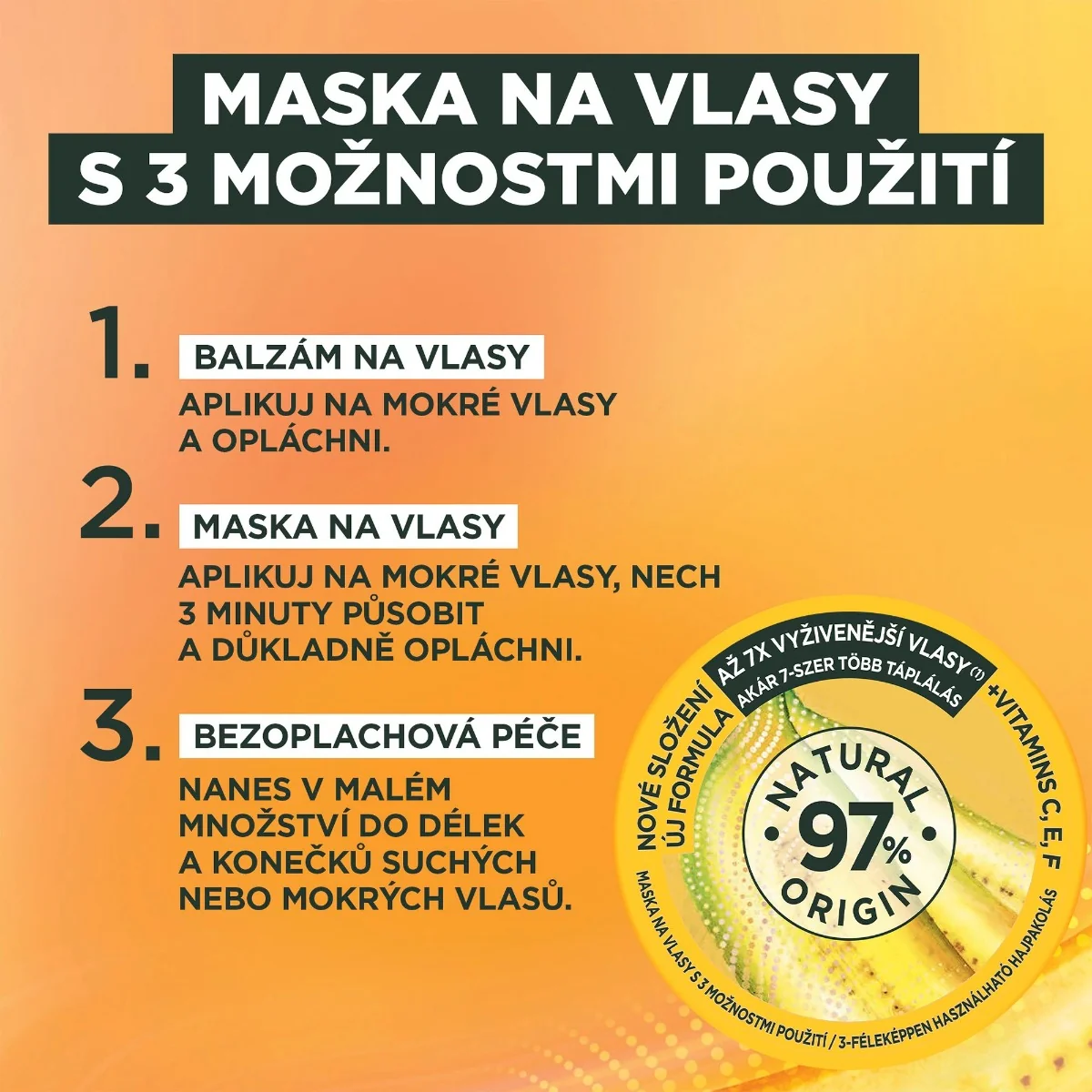 Garnier Fructis Hair Food Banana vyživující maska pro suché vlasy 400 ml